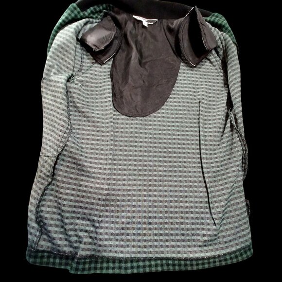 Retro Green Gingham Womens Suit Holiday Party Outfit 90s Chic Vibes Size L/M - Picture 14 of 16